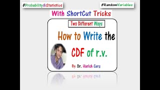 Easiest Way to Write the CDF of a random variable [upl. by Gupta]