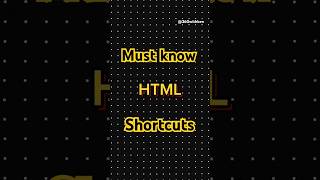 Html Emmet Shortcuts 😇 you must know htmlcoding htmlcss html5 htmlcode htmldeveloper trending [upl. by Bertasi]