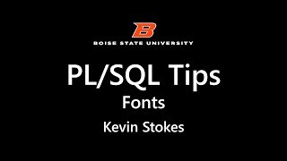 PL SQL Preferences  Fonts [upl. by Sirac]