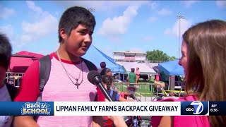 Lipman Family Farms 14th annual backpack giveaway brightens kids day in Immokalee [upl. by Orfield]