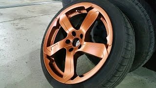 Anleitung zum Felgen folieren mit FOLIATECcom Sprühfolie Kupfer metallic matt Dip Your Rims copper [upl. by Norreg]