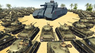 P1000 RATTE VS 100 Sherman Tanks  Men of War WW2 Mod Battle Simulator [upl. by Ancier]