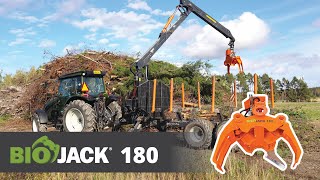 Biojack 180 tilt tree shear on forest trailer [upl. by Akila]