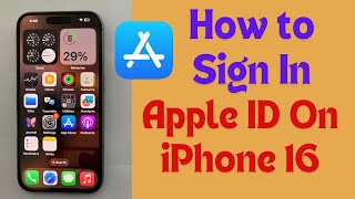 iPhone 16 How to Sign in Apple ID on App Store [upl. by Helbonia]