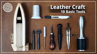 Leather Craft 10 leather craft tools for beginners  basic  everyday tool for me [upl. by Roselia]