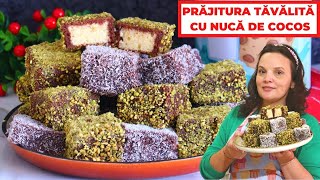 PRĂJITURA TĂVĂLITĂ CU NUCA DE COCOS ȘI FISTIC  Anyta Cooking [upl. by Dorice]