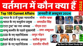 वर्तमान में कौन क्या है 2024  vartman me kon kya hai 2024  Current affairs 2024 Wartman mein kaun [upl. by Davita]