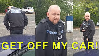 Lancashire police officer👮‍♂️ sits on civilians car provokes incident amp trespass watch what happens [upl. by Lebiram]