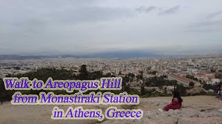 Walking in Greece Walk to Areopagus Hill from Monastiraki Station ORANGE ua [upl. by Dalli]