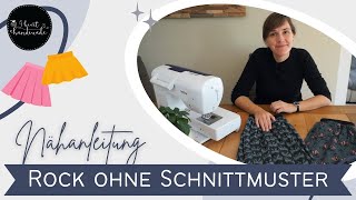 10 Minuten Rock ohne Schnittmuster nähen  Nähanleitung mit Stoffempfehlung [upl. by Annerol780]