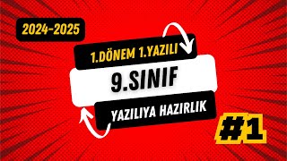 9SINIF 1DÖNEM 1ORTAK YAZILI SORULARI  9SINIF MATEMATİK  ORİJİNAL YAYINLARI [upl. by Sivatco293]