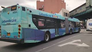 MTA Bus 6284 on the Q70 LaGuardia Link to LaGuardia Airport leaving the 74th St Bus Term [upl. by Rush]