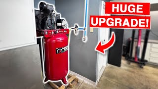 Installing 80 Gal Compressor amp RapidAir Maxline Kit  Garage Mods [upl. by Brant]