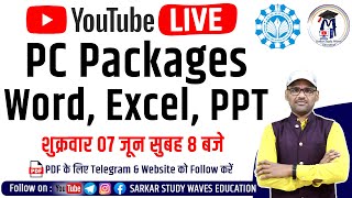 🔴LIVE  PC Packages Word Excel PowerPoint  PGDCA and DCA First Sem Classes By Arvind [upl. by Trinity]