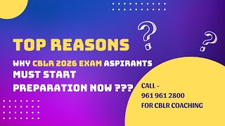 CBLR Exam 2025 I CBLR Exam 2026 I CBLR Exam I Fresh Batch Announcement I Prof Rajesh Tayal [upl. by Doran]