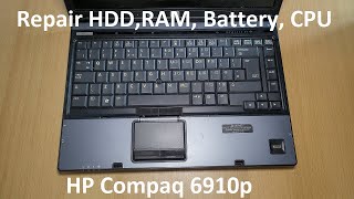 How to replace battery RAM Hard drive and Thermal paste in the HP Compaq 6910p laptop [upl. by Aura625]