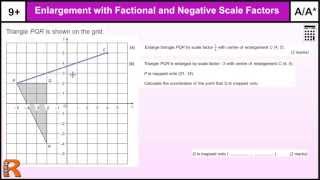 Enlargement Fractional and Negative Scale Factors GCSE Maths revision Exam paper practice amp help [upl. by Teria]