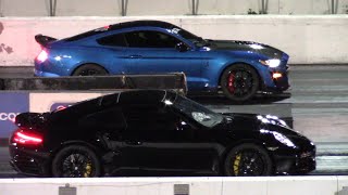 Shelby GT500 vs Porsche 911 Turbo  Drag Races [upl. by Eitsim]