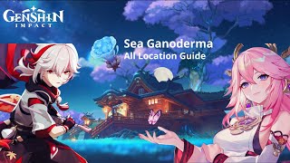 GUIDE All Sea Ganoderma Farming Route Location Inazuma Region  Genshin Impact [upl. by Sutsugua827]