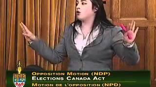 Ève Péclet  Motion du NPD  Loi électorale du Canada [upl. by Yenhoj668]