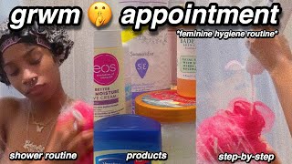 grwm 🤫 appointment  2022 hygiene routine  shower oral hygiene perfume shaving dark marks etc [upl. by Atteselrahc]