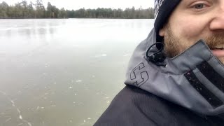 Ice Fishing First Ice Big Bluegill and Truck Camping [upl. by Nora631]