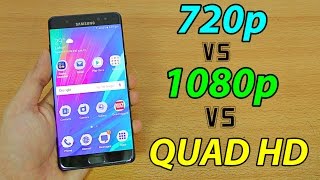 Samsung Galaxy Note 7  720p vs 1080p vs Quad HD Geekbench 3 Benchmark Test [upl. by Anaidiriv]