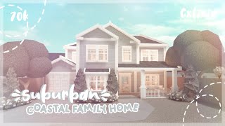 TwoStory Suburban Coastal Family Home 70k Exterior  Bloxburg House Build [upl. by Nitfa587]