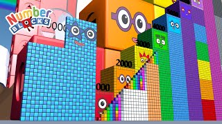 Numberblocks Step Squad 500 vs 15000 vs 25000000 MILLION BIGGEST Standing Tall Learn to Count [upl. by Lambertson]