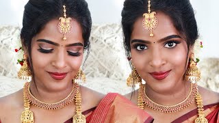 Self Bridal MakeupSimple amp Longlasting LookTamil makeup tutorial🤩 [upl. by Wehttam]