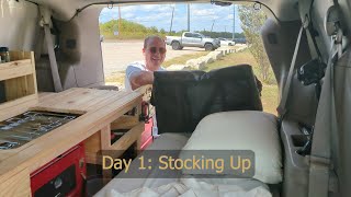 Day 1  Stocking my minivan for the first time [upl. by Atonsah504]