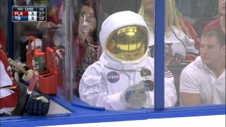 Gotta See It Fan in astronaut suit sits with Panthers [upl. by Nelav]