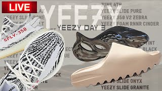 LIVE COP YEEZY DAY 2024 YEEZY SLIDE PURE ZEBRA 350 V2 amp FOAM RNNR CINDER [upl. by Anaer]