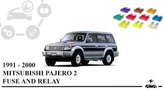 Fuse relay box diagram for Mitsubishi Montero Pajero 2 with assignment and location [upl. by Ysor]