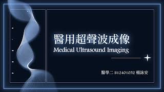 醫用超聲波成像介紹 Medical Ultrasound Imaging [upl. by Nikos]