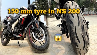 150mm Tyre For Pulsar NS200  CEAT rad X1  best tyre for ns200 [upl. by Sidra]