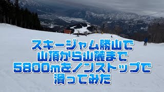 スキージャム勝山で山頂から山麓まで5800mをノンストップで滑ってみた [upl. by Linad]