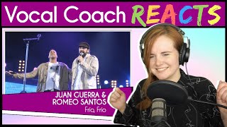 Vocal Coach reacts to Juan Luis Guerra amp Romeo Santos  Frío Frío Live [upl. by Labannah810]