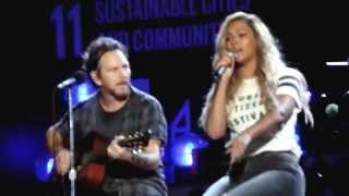 Eddie Vedder amp Beyonce  Redemption Song Bob Marley Global Citizen Festival [upl. by Ignatzia744]