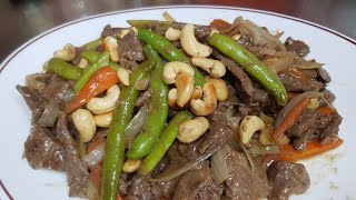 BEEF STIR FRY WITH CASHEW NUTS  EASY TO COOK  Evangeline Ruffiner [upl. by Drawdesemaj400]