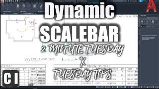 AutoCAD Tutorial – How to Insert a Dynamic SCALEBAR  2 Minute Tuesday [upl. by Shank]