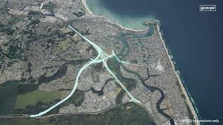 Mooloolah River Interchange Upgrade flythrough [upl. by Airdnaid]