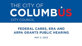 Federal CARES ERA and ARPA Grants Public Hearing [upl. by Tavis]