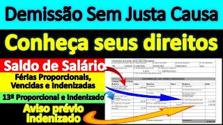 DEMISSÃO SEM JUSTA CAUSA POR INICIATIVA DA EMPRESA  QUAIS DIREITOS NA RESCISÃO QUANDO É DEMITIDO [upl. by Juliano]