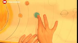 our solar system draw on chart paper art easydrawing drawing solarsystem [upl. by Jann371]