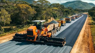 Amazing technology in the road construction process Gravel paving machinery in paving a new road [upl. by Kokaras]