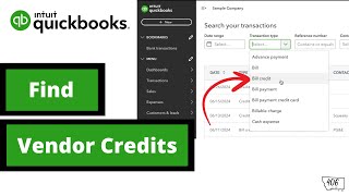 How to Find amp View Vendor Credits in QuickBooks [upl. by Hassi864]