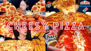 CHEESY PIZZA MUKBANG ASMR COMPILATION  BIG BITES  EATING SOUNDS [upl. by Inor]