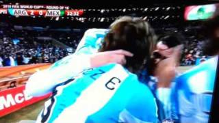 Gabriel Heinze of Argentina Slaps Camera in 2010 World Cup Match Vs Mexico [upl. by Annayt]