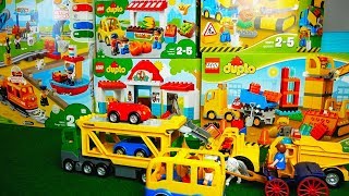 Lego Duplo Eisenbahn Baustelle Bagger Laster Kran Bahnhof Kutsche Film für Kinder [upl. by Admama]